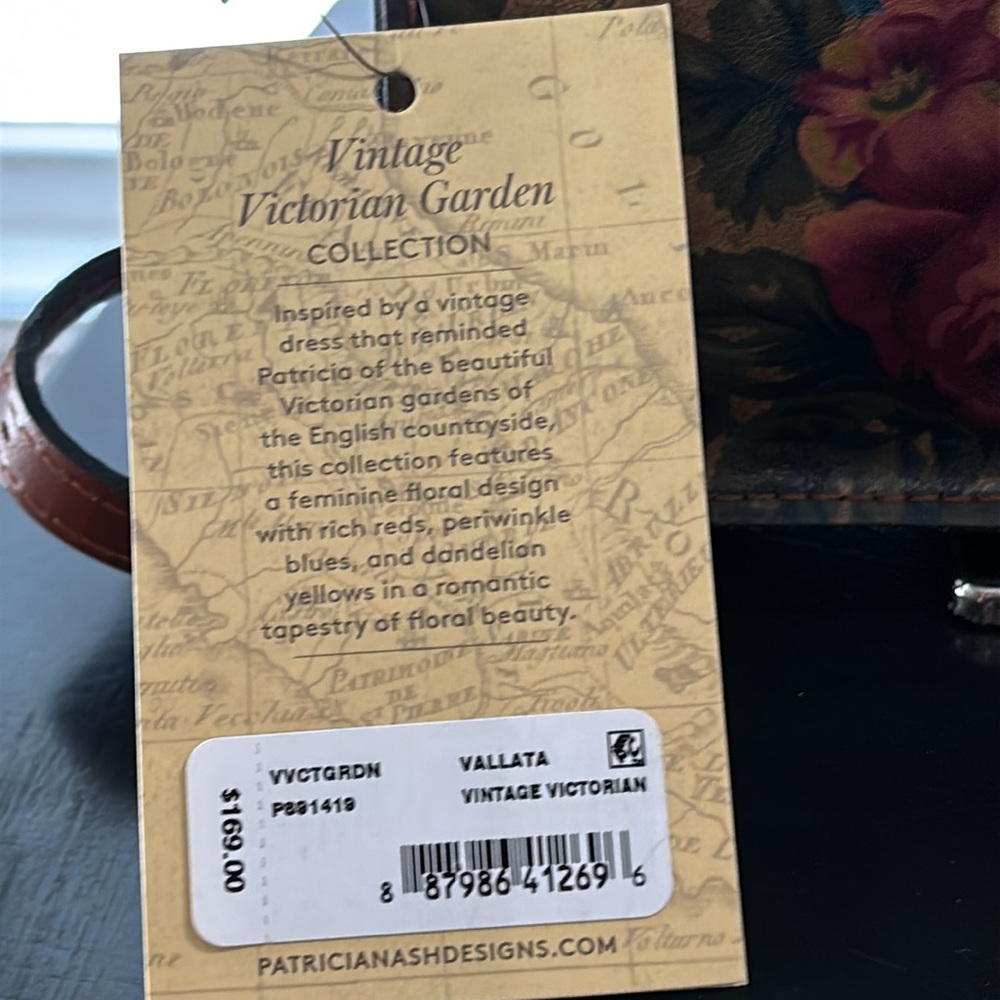 NWT Patricia Nash Vallata Crossbody Bag Vintage Victorian Floral Leather P891419 - Picture 15 of 15